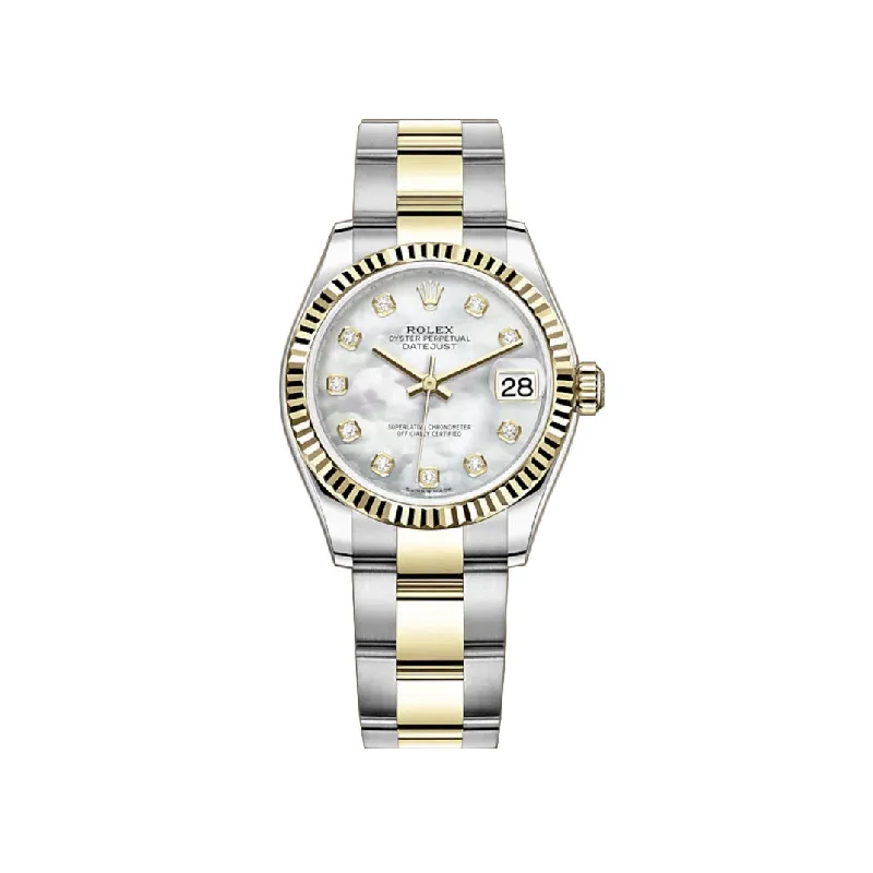 31mm Steel Yellow Gold MOP Mother of Pearl Diamond Dial Oyster