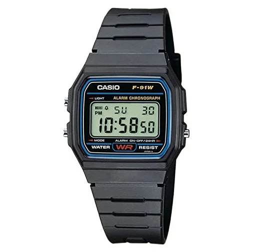 Casio Watch Classic Digital Black F-91W-1DG