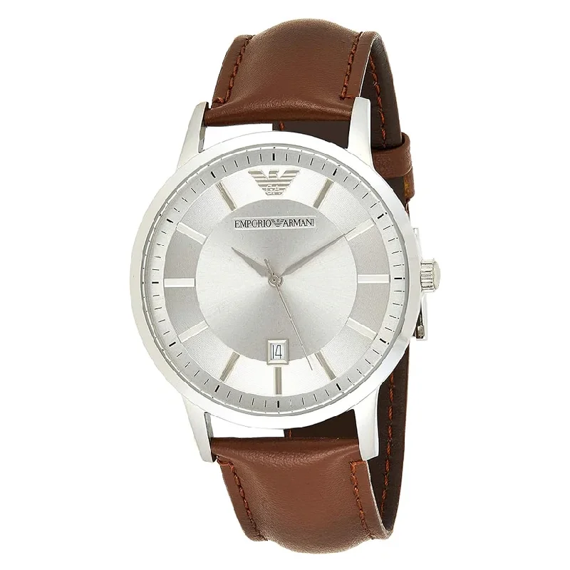 Emporio Armani Men's Watch 43mm Renato Silver Brown AR2463